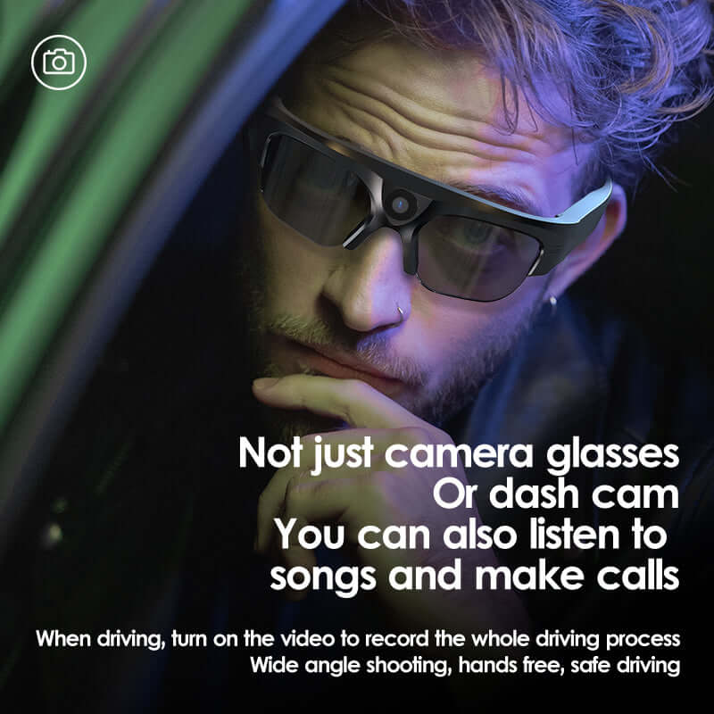 Smart WIFI Glasses - Camera with 2K HD video, 4K HD photo, wireless DV for running, cycling, real-time video recording and broadcasting on mobile app - YWT
