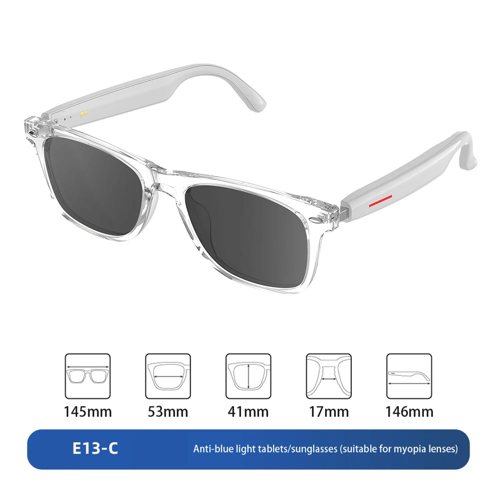 144 Languages Smart Glasses Translator Bluetooth-Compatible 5.4 Blue Light Filtering Polarized Lenses Sunglass for Men and Women