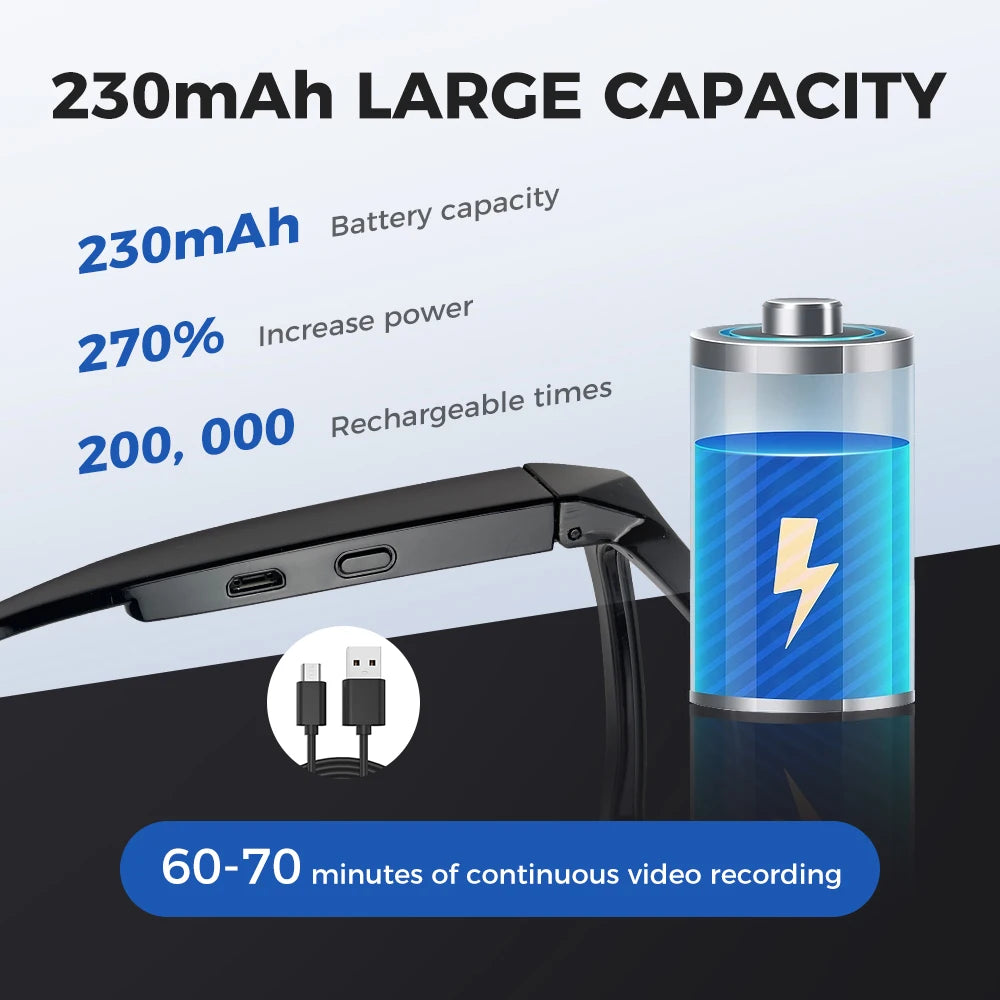 High Quality HD 1080P 4K Wireless BT5.0 camera glasses video recording sport sunglasses glasses with a camera Camera Glasses