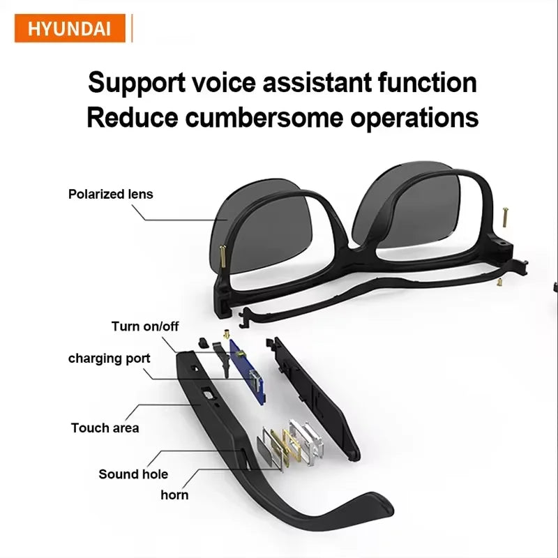 Choice HYUNDAI HY-C8 multi-function Bluetooth Headphones Sunglasses Outdoor Sports Cycling Audio Glasses Surround Sound Music
