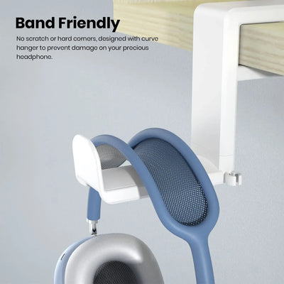 No Punch Table Clip Hook Headphone Holder 360 Degree Rotating Headphone Holder Storage Hanging Cloth Coat Keys Towel Organizer