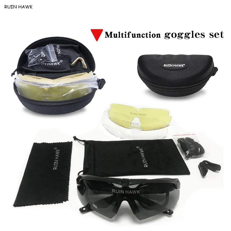 Outdoor Military Equipment Tactical Glasses Mountain Cycling Sports Sunglasses Hunting Air Gun Shooting Protective Glasses