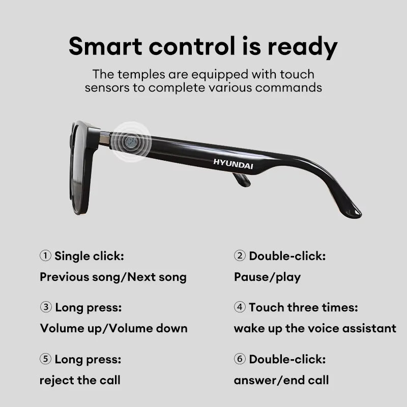Choice HYUNDAI HY-C8 multi-function Bluetooth Headphones Sunglasses Outdoor Sports Cycling Audio Glasses Surround Sound Music