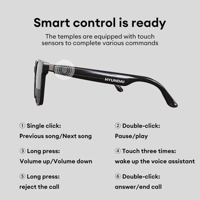 Choice HYUNDAI HY-C8 multi-function Bluetooth Headphones Sunglasses Outdoor Sports Cycling Audio Glasses Surround Sound Music