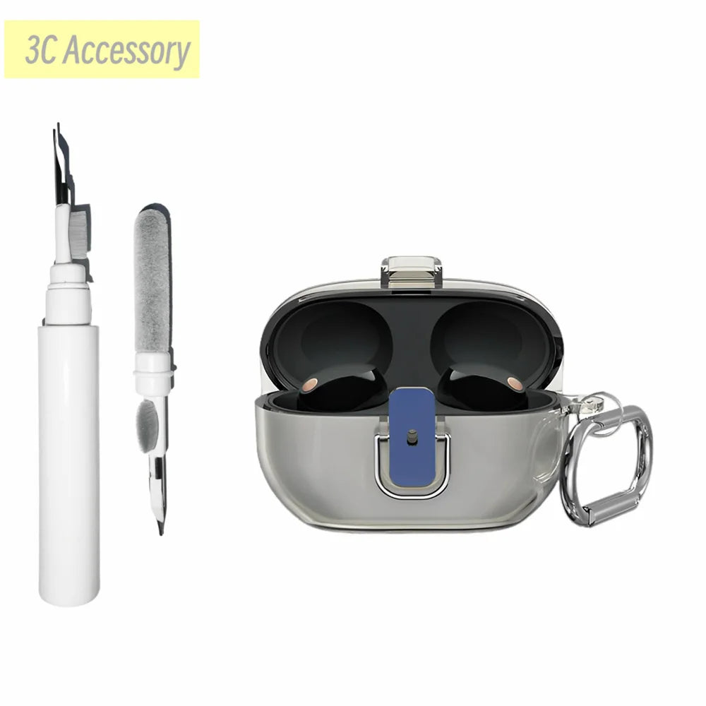 \2 in 1 case for Sony WF-1000XM5 Protective Case With cleaning pen Luxury PC Hard Shell for women men for Sony WF-1000XM5 2023