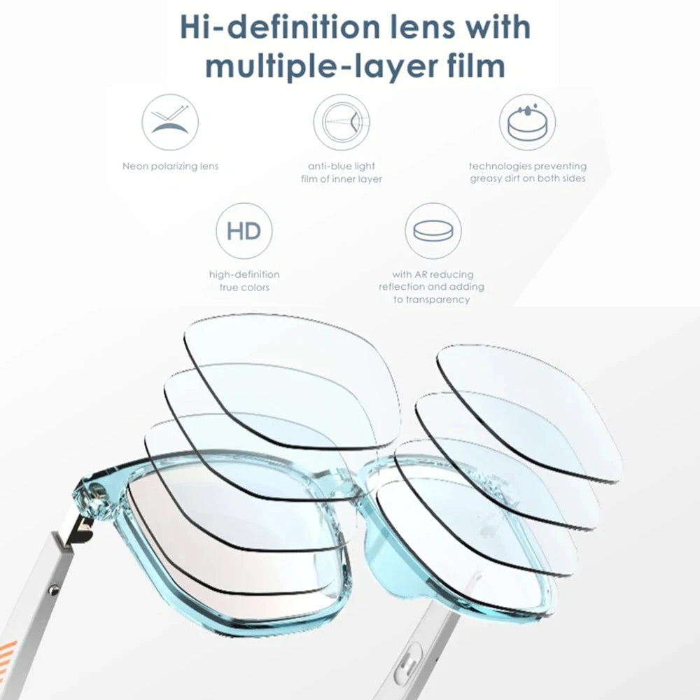 MX06 Smart Bluetooth 5.0 SunGlasses Headphones with Speaker Wireless Audio Touch Hands Free Calling Stereo Music Sport Otdoor