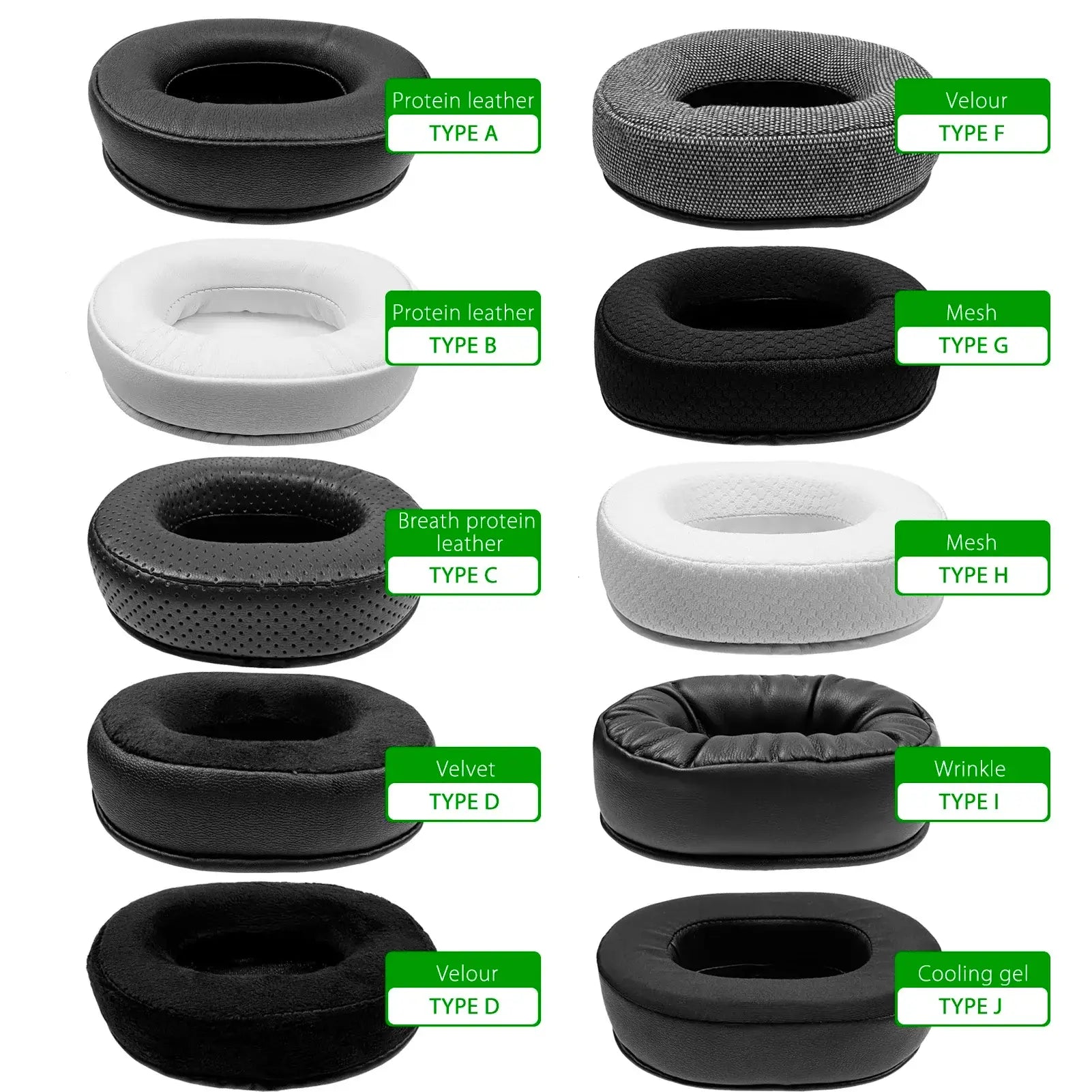 Nullkeai Replacement Ear Cushion for Anker Soundcore Life Q30 Q35 Q10 Q20 Headphone Cooling Gel Earpads Mesh Sleeve Pad Earmuffs