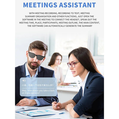 Ai Translation Smart Bluetooth Glasses Xg88Pro Connect To a Wireless Bluetooth Headset For Real-Time Multi-Language Translation