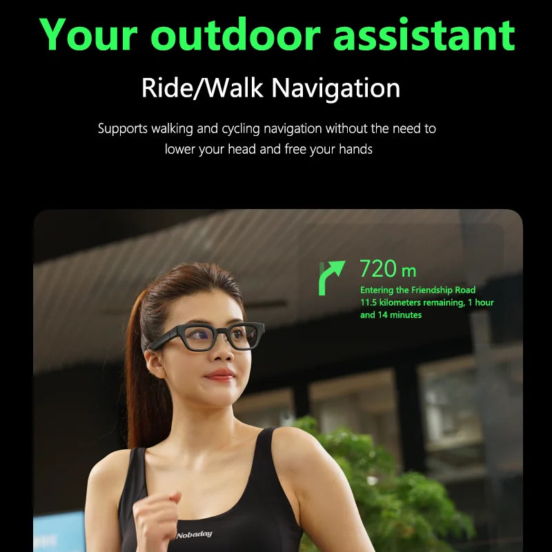 INMO Go Smart AR Glasses Wireless Ultra Light AI Assistant Glasses for Music/Call/Translator/Prompter/Navigation/Bluetooth Audio
